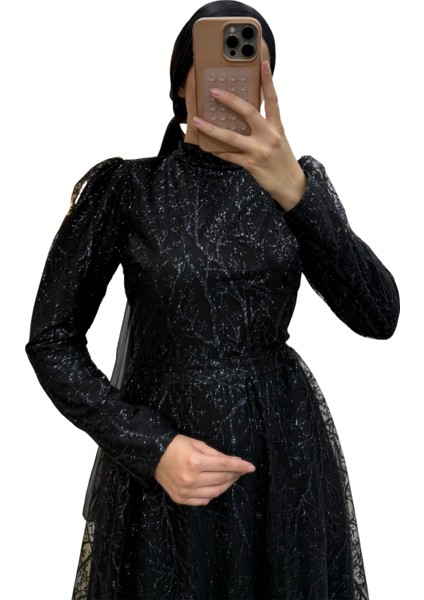 Kadın Payet Pul ve Simli Abiye - Siyah modelleri