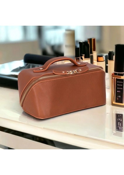 Ella Kadın Seyahat Kozmetik Bakım Makyaj Çantası Organizer Tan Rengi fiyatları