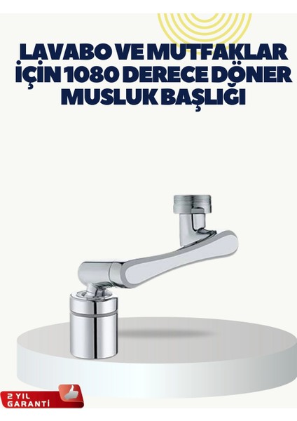 Çok Yönlü Dönebilen Musluk Başlığı 2 Fonksiyonlu Su Akışı