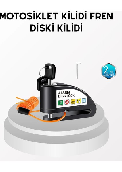 Anti Hırsızlık 110 Db Alarm Disk Fren Kilidi Suya Dayanıklı Çelik Güvenlik Kilidi