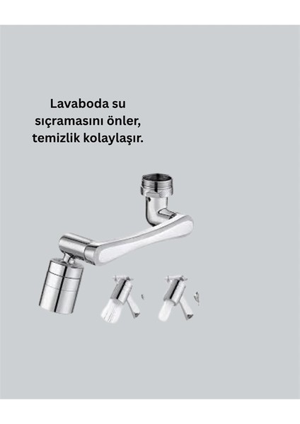 Esnek 1080° Musluk Başlığı 3 Eklemli Hareketli Su Modlu Lavabo Aparatı indirimleri