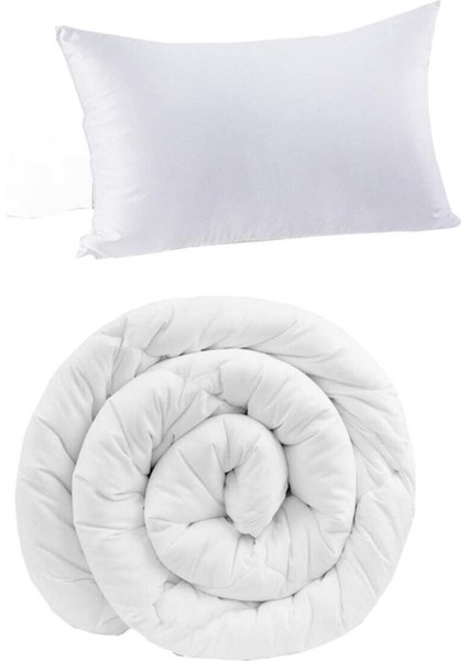 El Yapımı Tek Kişilik Yün Yorgan + 1 Adet Yün Yastık