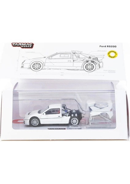 Tarmac Works 1/64 Ford RS200 White modelleri