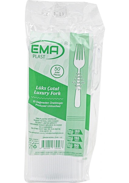 Ekstra Lüx Plastik Çatal Şeffaf 50 Li -3,4 Gram