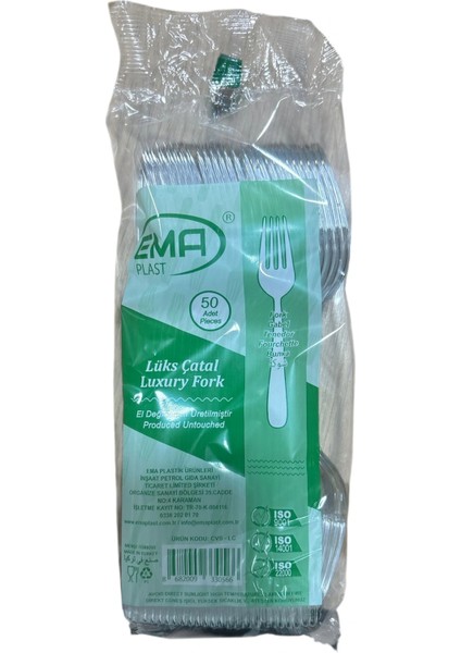 Ekstra Lüx Plastik Çatal Şeffaf 50 Li -3,4 Gram fiyatları