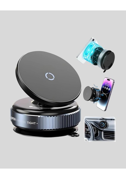 Mıknatıslı Araç Telefon Tutucu Vakum Teknolojili 360° Ayarlanabilir indirimleri