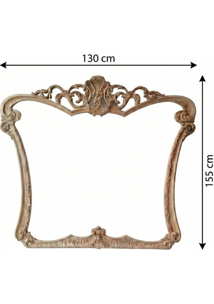 Kajmer El Oymalı Boyasız Kayın Ahşap Ayna Çerçevesi – Premium El Işçiliği Dekoratif Çerçeve