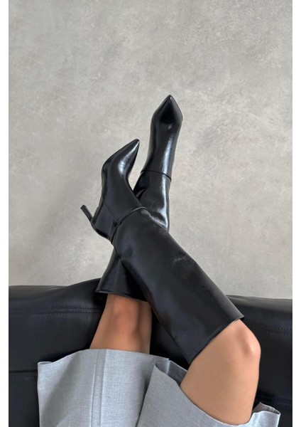 Ponnie Sivri Burun Kadın Çizme Siyah modelleri