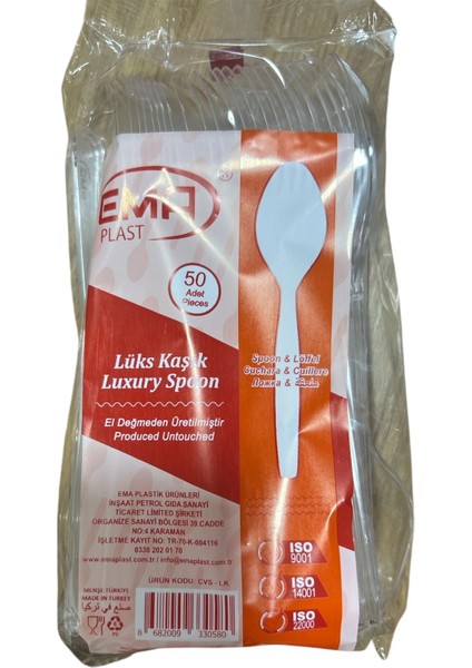 Lüx Ekstra Plastik Kaşık Şeffaf 50 Li-3,6 Gram fiyatları
