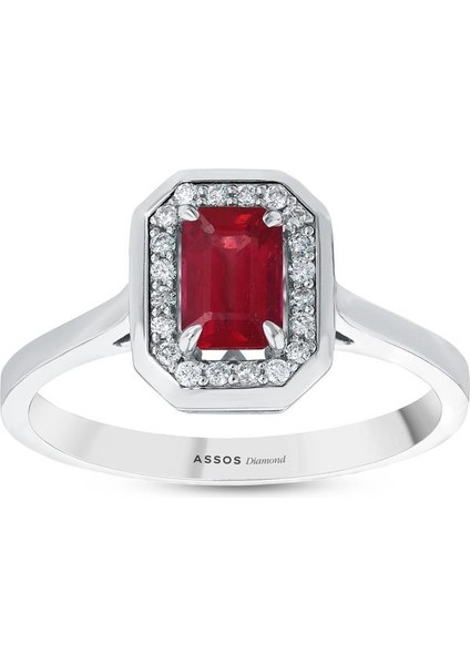 0.10 Karat Yakut Taşlı Pırlanta Yüzük