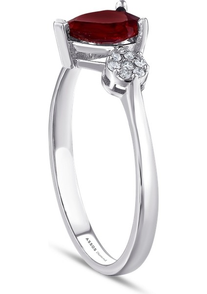 0.08 Karat Yakut Taşlı Pırlanta Yüzük