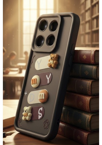 Redmi Note 13 Pro 5g/4g Uyumlu Kılıf Siyah Renk Ayıcık Figürlü 3D Kamera Korumalı Darbe Emici Yumuşak Silikon Kapak