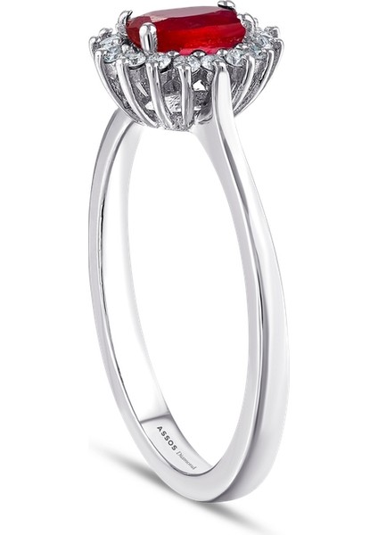 0.12 Karat Yakut Taşlı Pırlanta Yüzük fiyatları