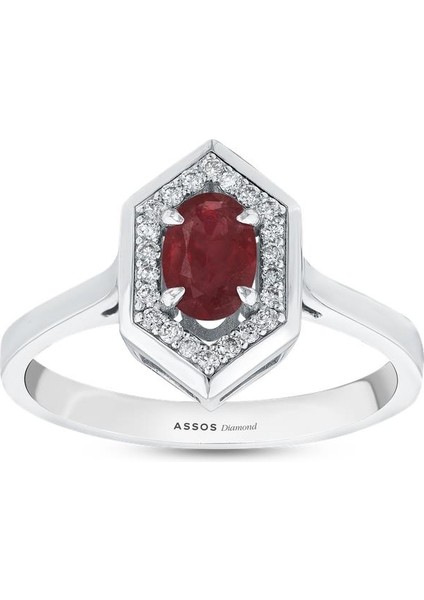 0.11 Karat Yakut Taşlı Pırlanta Yüzük