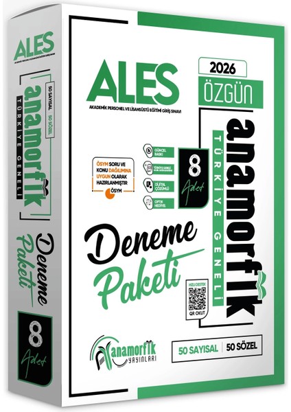 2026 ALES ÖSYM Çıkmış Soru 18li Tıpkı Basım ve 18li (10+8) Anamorfik Özgün Deneme Paketi TG Çözümlü modelleri