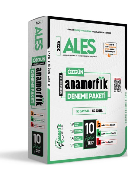 2026 ALES ÖSYM Çıkmış Soru 18li Tıpkı Basım ve 18li (10+8) Anamorfik Özgün Deneme Paketi TG Çözümlü fırsatları