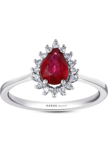 0.11 Karat Yakut Taşlı Pırlanta Yüzük