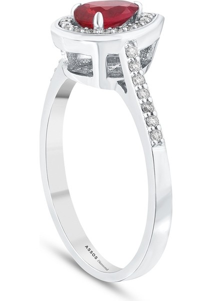 0.18 Karat Yakut Taşlı Pırlanta Yüzük fiyatları