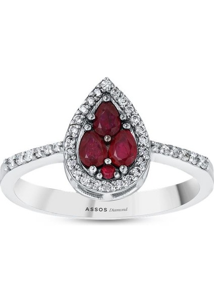 0.17 Karat Yakut Taşlı Pırlanta Yüzük