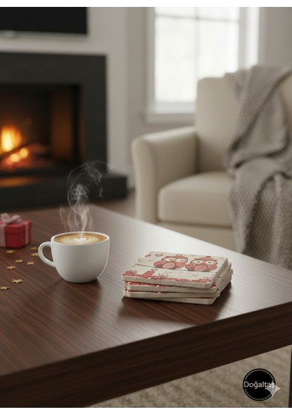 El Yapımı !!! Sınırlı Stok.... 10X10 Traverten Eskitme Taş –4’lü Dekoratif Set (Bardak Altlığı / Sunum Taşı / Dekor Taşı) fiyatları