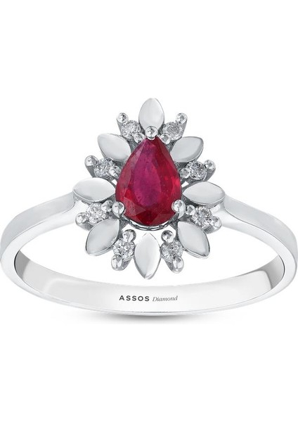 0.07 Karat Yakut Taşlı Pırlanta Yüzük