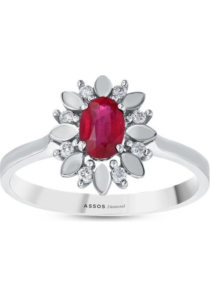 0.07 Karat Yakut Taşlı Pırlanta Yüzük