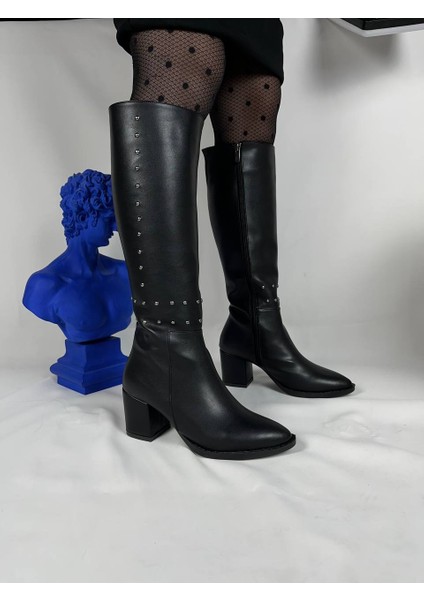 KB-505 Kuback Kömür Cilt Troklu Günlük Kadın Çizme