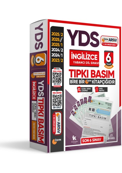 2026 YDS İngilizce ÖSYM Tıpkı Basım Çıkmış Soru 6lı Deneme Paketi Video/PDF Çözümlü Türkiye Geneli modelleri