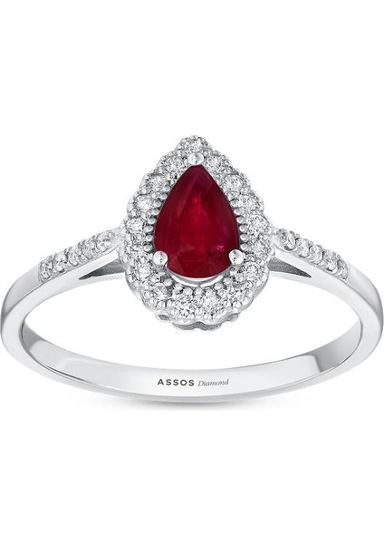 0.19 Karat Yakut Taşlı Pırlanta Yüzük