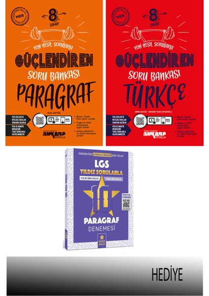 8.sınıf Güçlendiren Soru Bankası Türkçe-Paragraf Seti Güncel Son Baskı (Hediyeli)