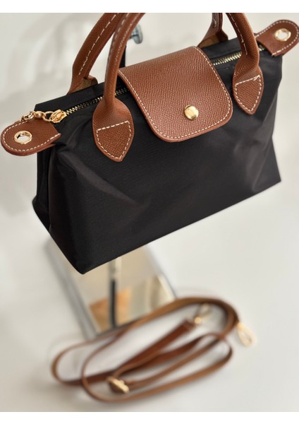 Siyah Paraşüt Kahve Saplı El ve Omuz Çantası fırsatları