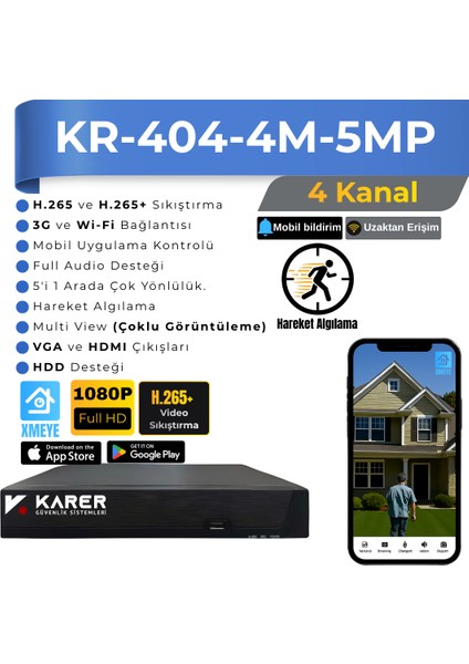 Exitcam-4'li Ahd Güvenlik Kamera Seti-Gece Renkli-6 Warmled'li- Su Geçirmez-2 Mp- Full Hd fiyatları