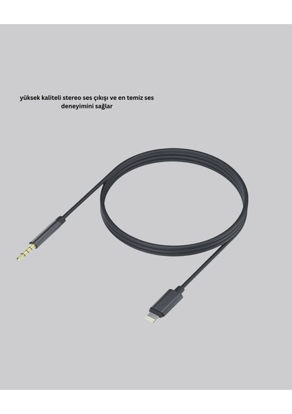 Lightning Girişli Cihazlar Için 3.5mm Aux Ses Kablo Dönüştürücü 1m indirimleri