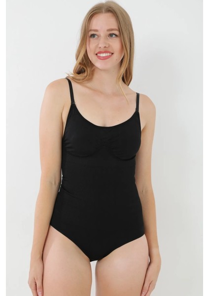 Askılı - Doğum Sonrası - Toparlayıcı - Iki Beden Inceltici Sıkılaştırıcı Çıtçıtlı Body Zıbın Korse Seamless Bodyshapewear