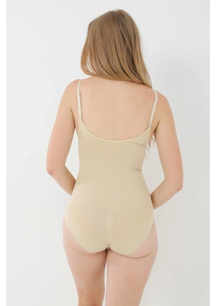 Askılı - Doğum Sonrası - Toparlayıcı - Iki Beden Inceltici Sıkılaştırıcı Çıtçıtlı Body Zıbın Korse Seamless Bodyshapewear