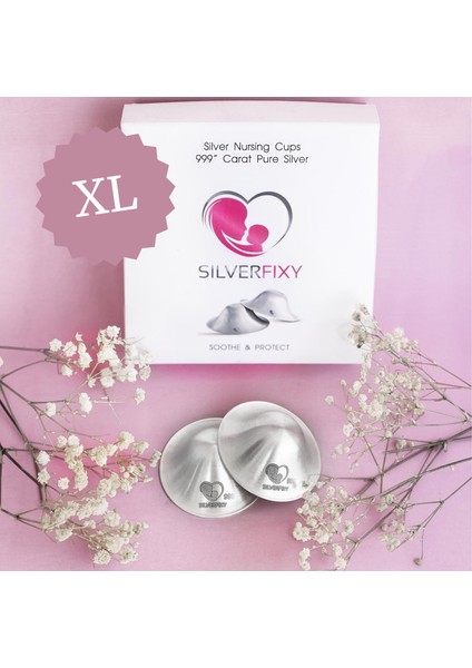 XL Gümüş Kapak 999 Ayar El Işçiliği – Göğüs Ucu Koruyucu- Yara Kalkanı