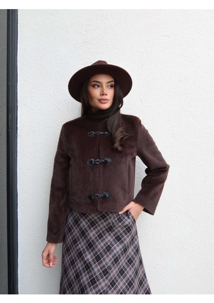 Deri Toka Detay Yün Dokulu Kısa Kaban fiyatları
