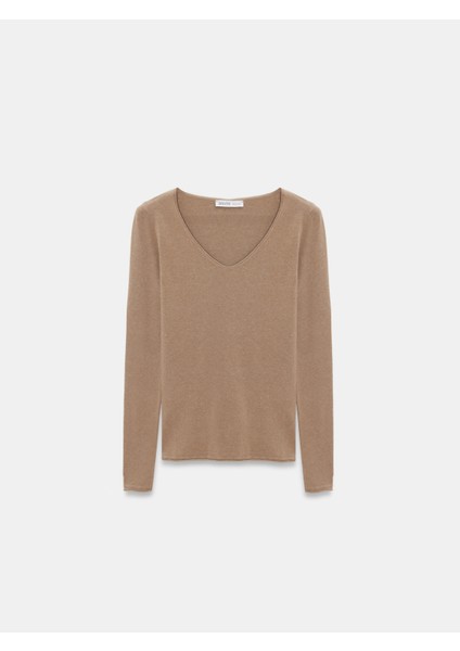 10842 V Yaka Kaşmir Karışımlı Kazak-K.vizon M.