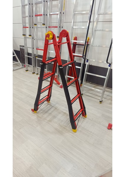 Titanyum Çelik Gövde Teleskopik Merdiven 4+5 (Merdiven Adam)