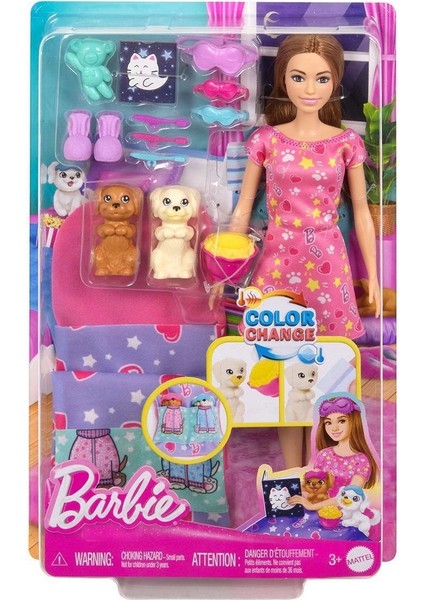HXN01 Barbie ve Köpekçikleri Pijama Partisi