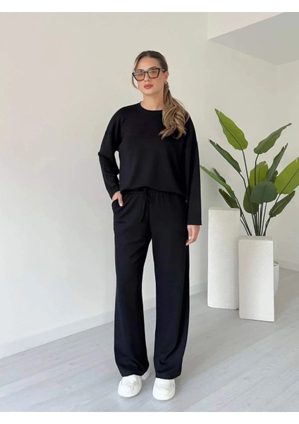 Kollu Modal Takım Siyah