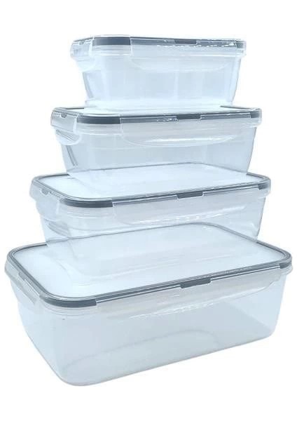 4lü Iç Içe Sızdırmaz Contalı Kilitli Kapaklı Plastik Erzak Saklama Kapları LC315 indirimleri