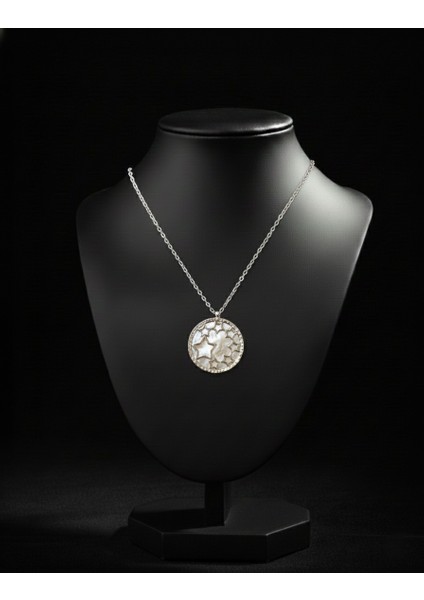 Taşlı Yıldızlı 925 Ayar Gümüş Kadın Kolye (Rodyum Kaplamalı) modelleri