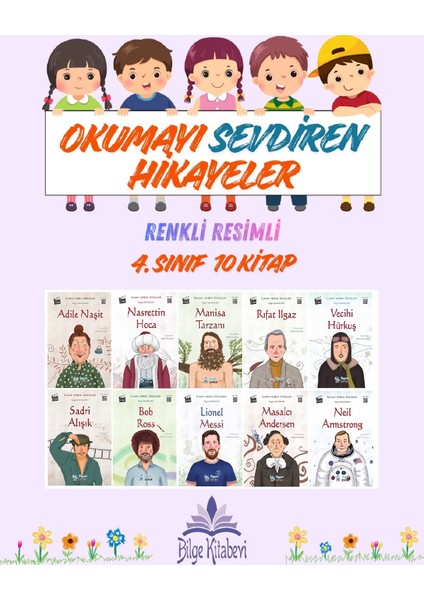 4. Sınıf Okumayı Sevdiren Renkli Resimli Hikayeler 11 - 10 Kitap