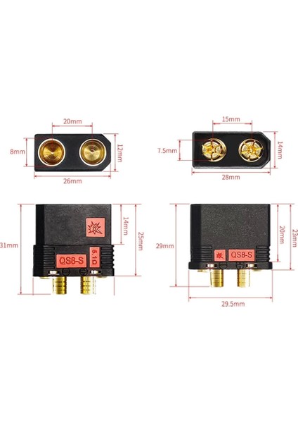 Qs8-S Anti Spark Erkek-Dişi Konnektör Takımı modelleri