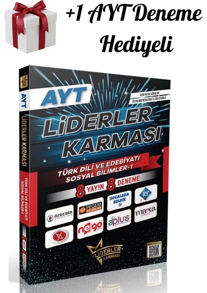 Ayt Türk Dili Edebiyatı ve Sosyal Bilimler-1, 8 Yayın 8 Deneme + Ayt Deneme Hediye