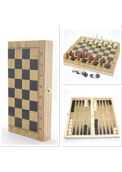 Ahşap Satranç ve Tavla Seti ALK4236