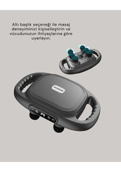 Fonksiyonlu Şarjlı Masaj Aleti 6 Başlık 2000 Mah Ergonomik Gövde fırsatları