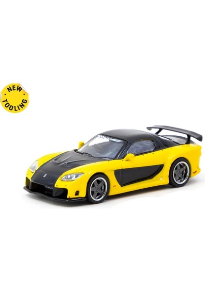 Tarmac Works 1/64 Mazda Rx-7 Veilside Fortune7 Yellow / Black fırsatları