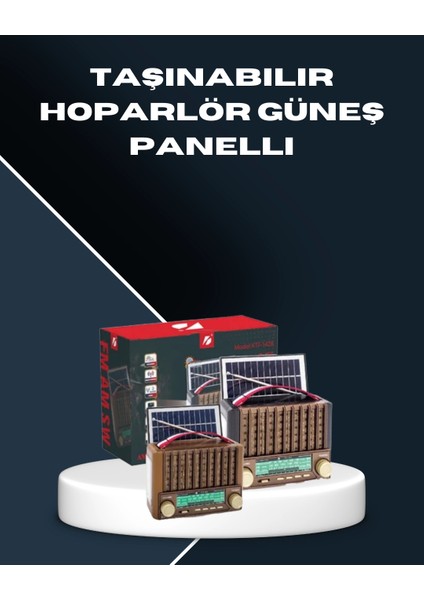 Çok Fonksiyonlu Solar Radyo Bluetooth USB Sd Kartlı Taşınabilir Hoparlör